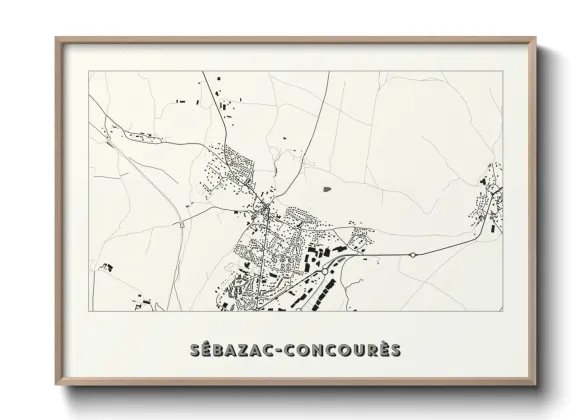 Une affiche de carte sur Sébazac-Concourès