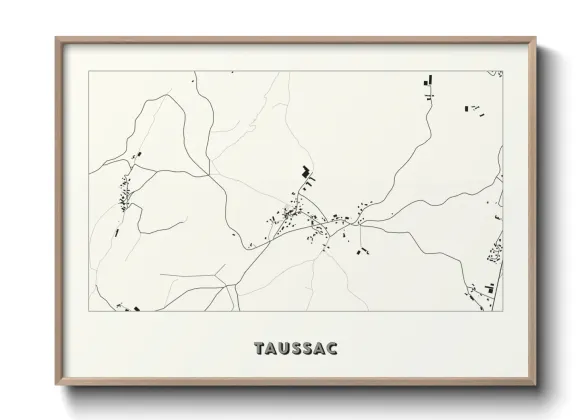 Une affiche de carte sur Taussac