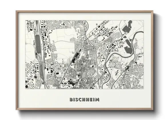 Une affiche de carte sur Bischheim