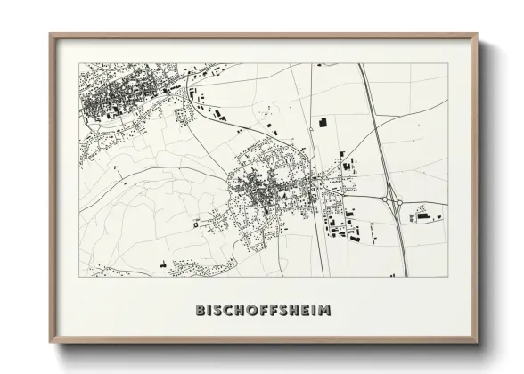 Une affiche de carte sur Bischoffsheim