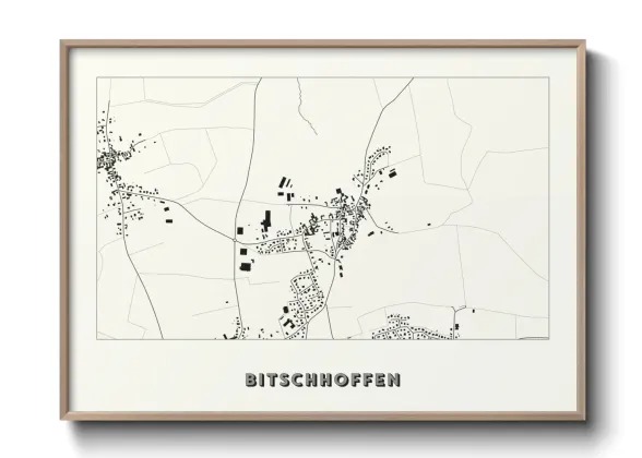 Une affiche de carte sur Bitschhoffen