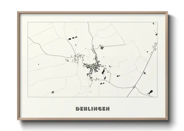 Une affiche de carte sur Dehlingen