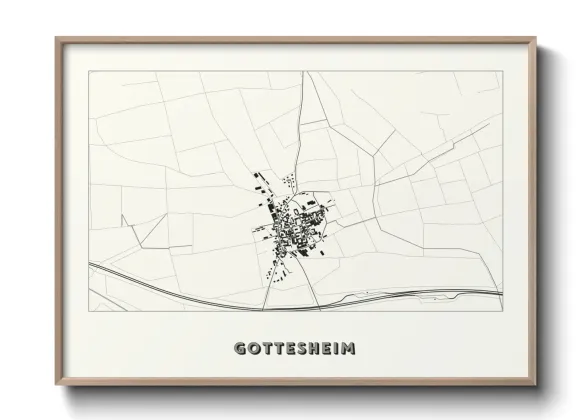 Une affiche de carte sur Gottesheim