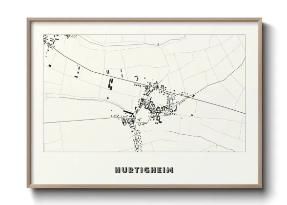 Une affiche de carte sur Hurtigheim