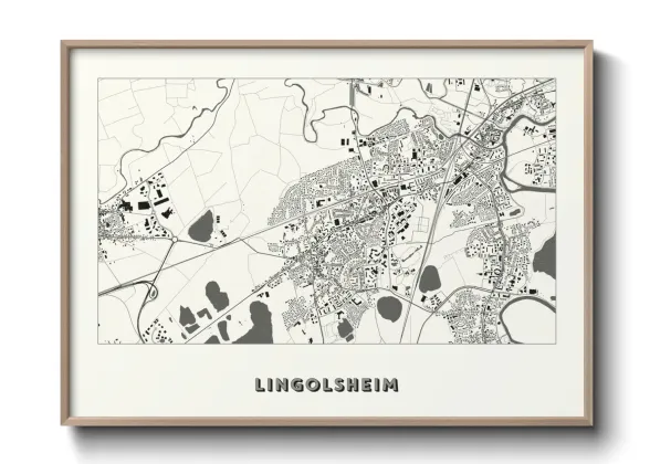 Une affiche de carte sur Lingolsheim