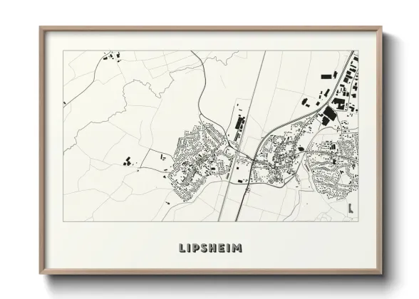 Une affiche de carte sur Lipsheim