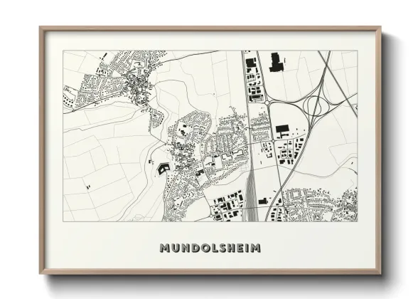 Une affiche de carte sur Mundolsheim
