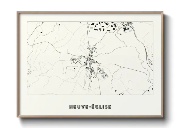 Une affiche de carte sur Neuve-Église