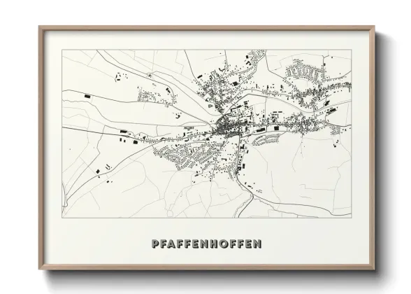 Une affiche de carte sur Pfaffenhoffen