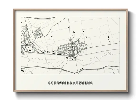 Une affiche de carte sur Schwindratzheim