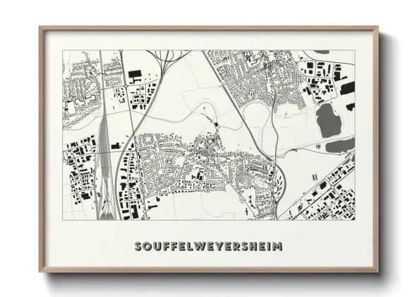 Une affiche de carte sur Souffelweyersheim