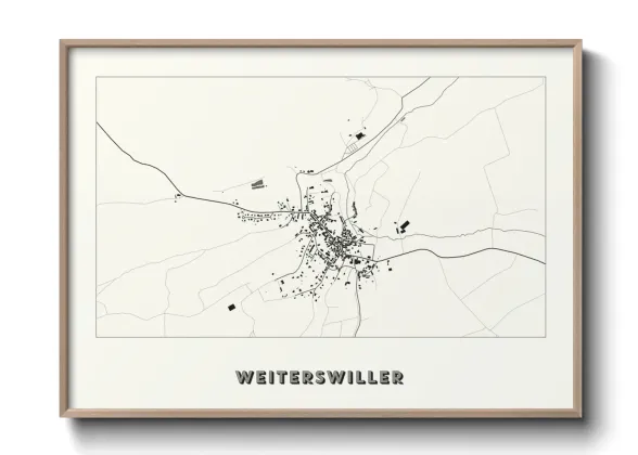 Une affiche de carte sur Weiterswiller