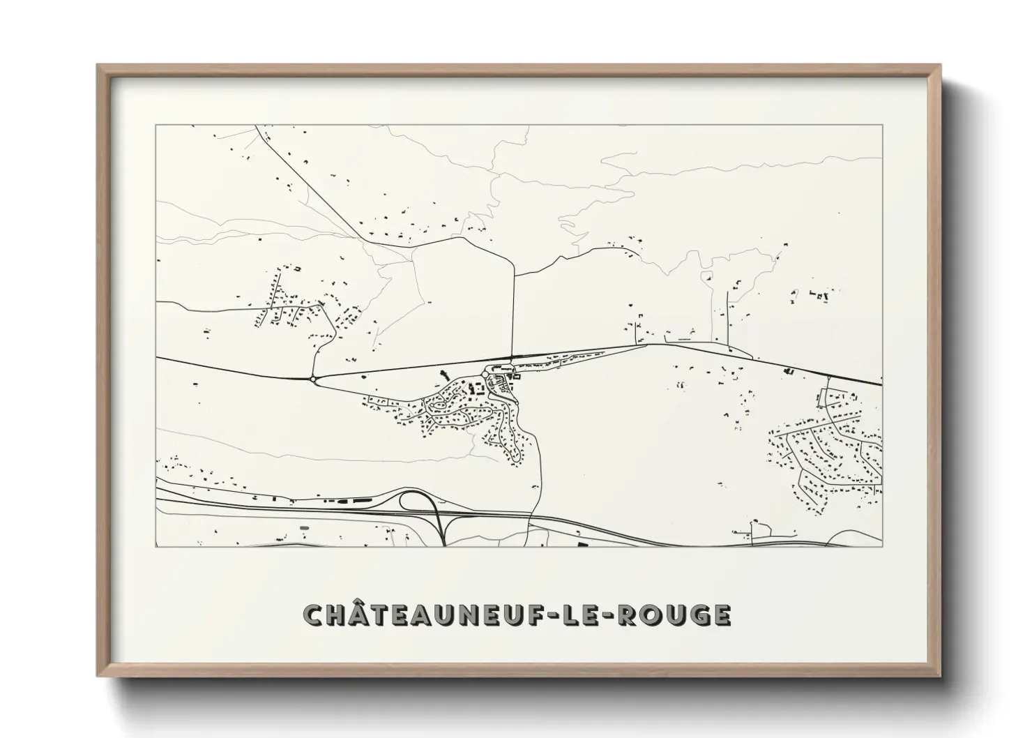 Un poster carteChâteauneuf-le-Rouge