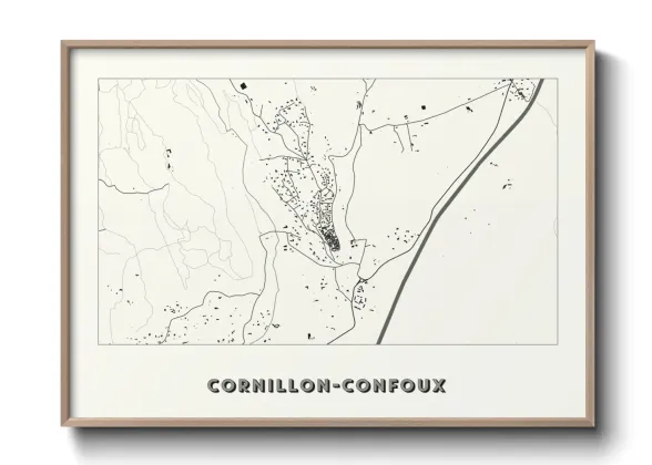 Une affiche de carte sur Cornillon-Confoux