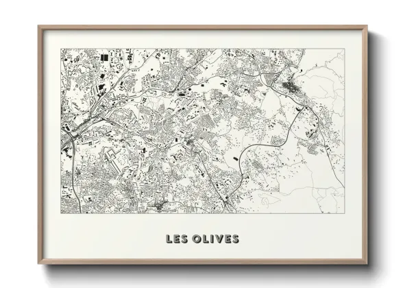 Une affiche de carte sur Les Olives