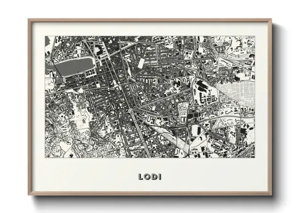 Une affiche de carte sur Lodi