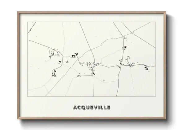 Une affiche de carte sur Acqueville