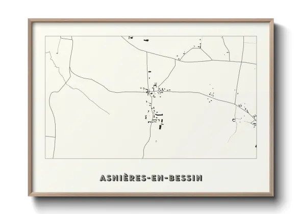 Une affiche de carte sur Asnières-en-Bessin