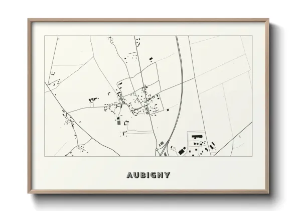 Une affiche de carte sur Aubigny