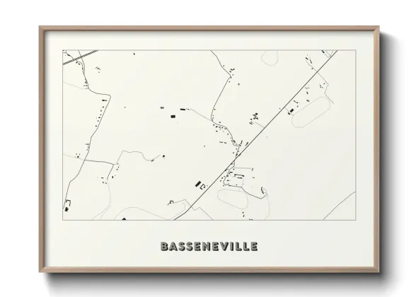 Une affiche de carte sur Basseneville