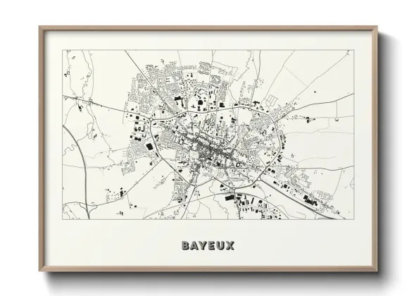 Une affiche de carte sur Bayeux