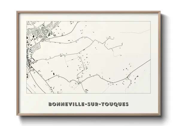 Une affiche de carte sur Bonneville-sur-Touques