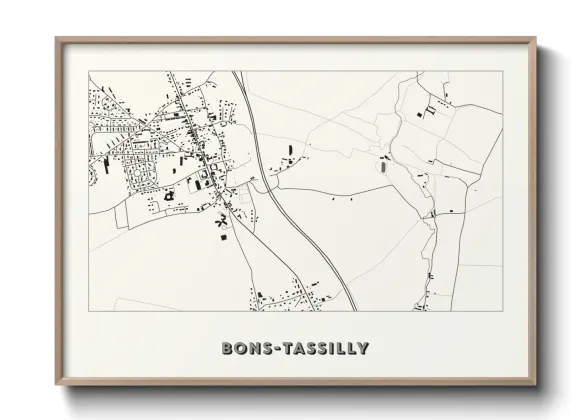 Une affiche de carte sur Bons-Tassilly