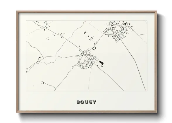 Une affiche de carte sur Bougy