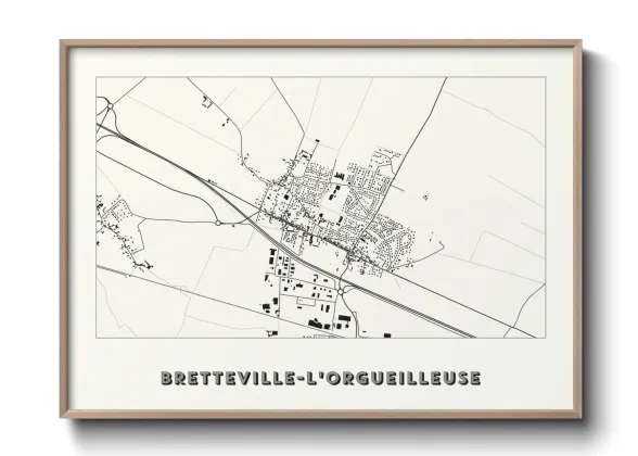 Une affiche de carte sur Bretteville-l'Orgueilleuse