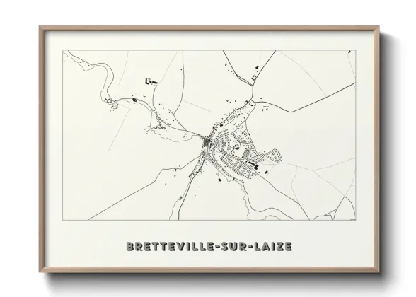 Une affiche de carte sur Bretteville-sur-Laize