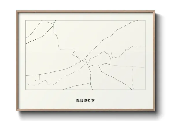 Une affiche de carte sur Burcy