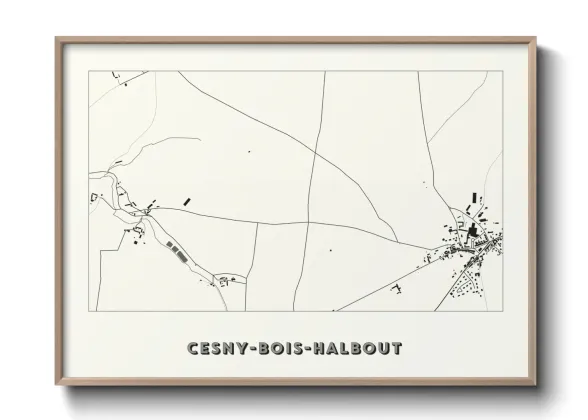 Une affiche de carte sur Cesny-Bois-Halbout