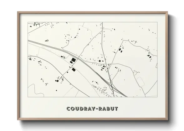 Une affiche de carte sur Coudray-Rabut