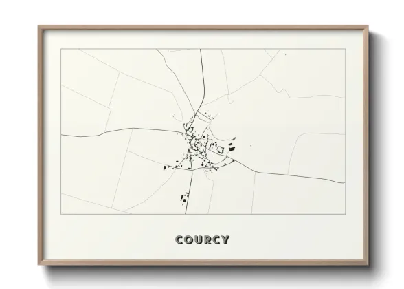 Une affiche de carte sur Courcy