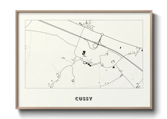 Une affiche de carte sur Cussy
