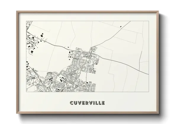 Une affiche de carte sur Cuverville