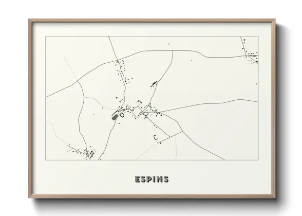 Une affiche de carte sur Espins