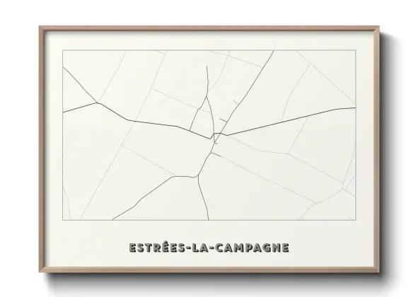 Une affiche de carte sur Estrées-la-Campagne
