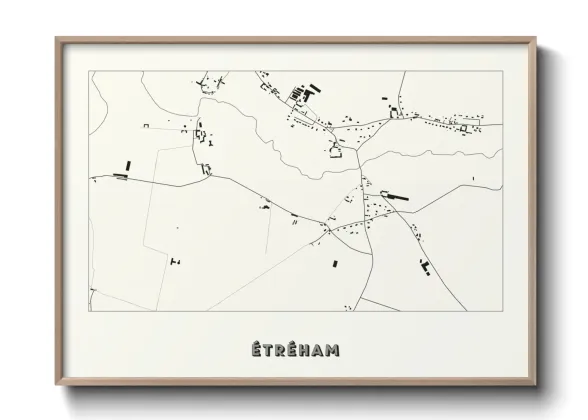 Une affiche de carte sur Étréham