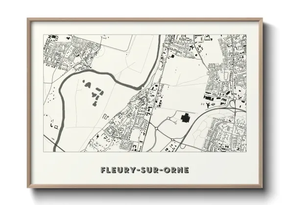 Une affiche de carte sur Fleury-sur-Orne