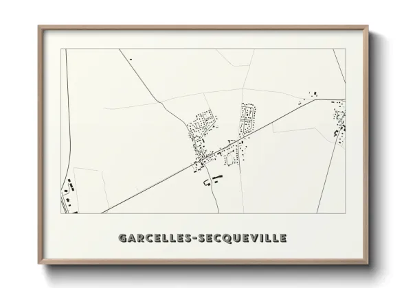Une affiche de carte sur Garcelles-Secqueville