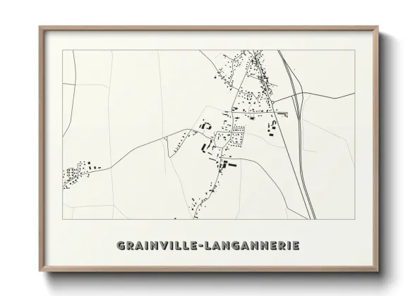 Une affiche de carte sur Grainville-Langannerie