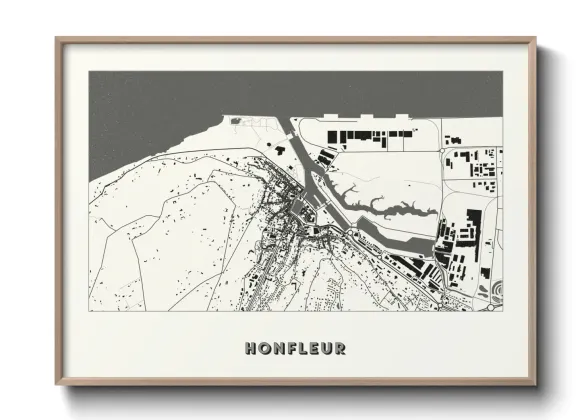 Une affiche de carte sur Honfleur