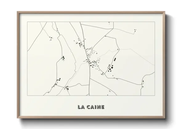 Une affiche de carte sur La Caine