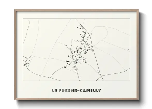 Une affiche de carte sur Le Fresne-Camilly