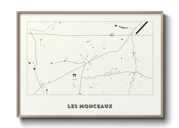 Une affiche de carte sur Les Monceaux