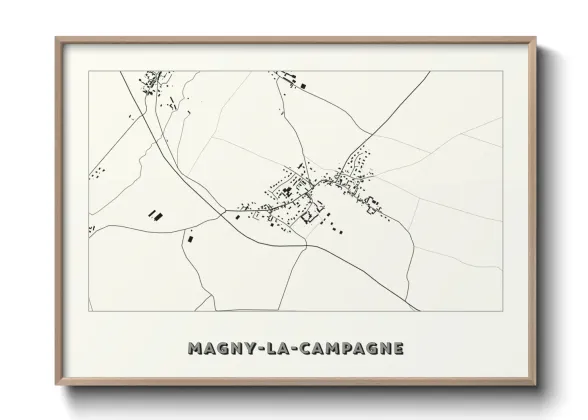 Une affiche de carte sur Magny-la-Campagne