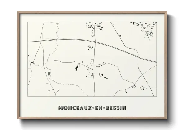 Une affiche de carte sur Monceaux-en-Bessin