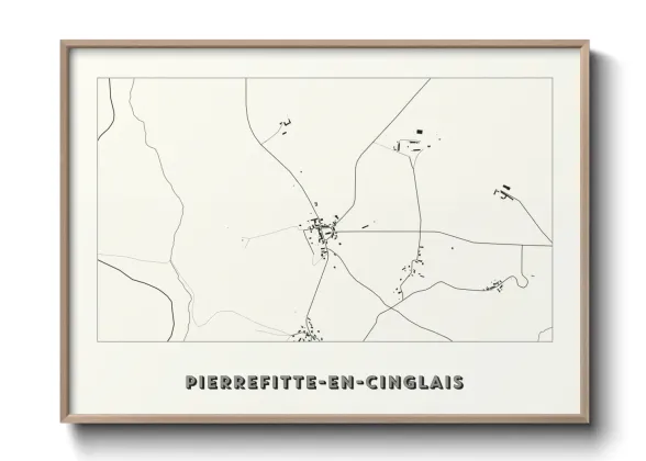 Une affiche de carte sur Pierrefitte-en-Cinglais