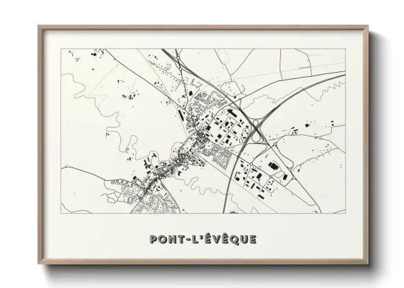 Une affiche de carte sur Pont-l'Évêque